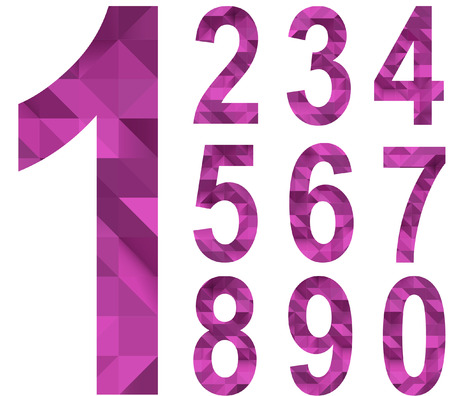 Set of numbers in polygonal designのイラスト素材
