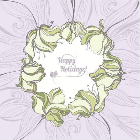 Holiday card with floral backgroundのイラスト素材