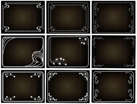 Old silent movie frames in art nouveu styleのイラスト素材