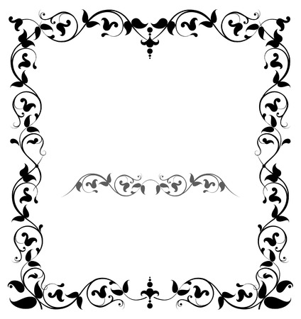 Floral filigree frameのイラスト素材