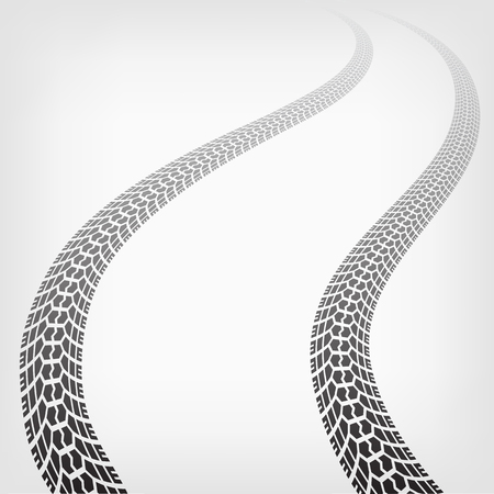 Winding trace of the tires, vector backgroundのイラスト素材