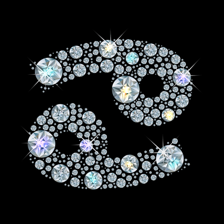 Diamond sign of the zodiac Cancer. Vector Illustration. EPS10のイラスト素材