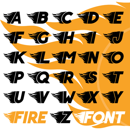 Fire and high speed fontのイラスト素材