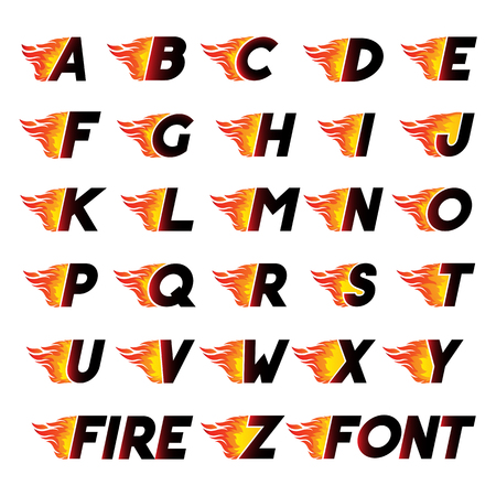 Fire and high speed fontのイラスト素材