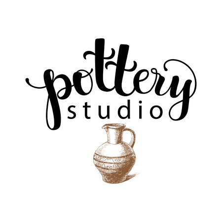 Pottery studio logoのイラスト素材