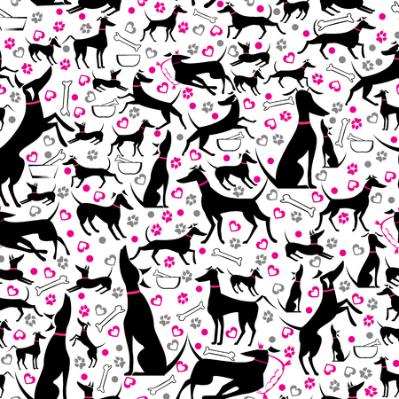Seamless background with greyhounds Vector illustration.のイラスト素材