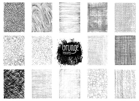 Set of grunge hand drawn texturesのイラスト素材