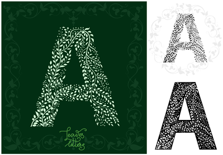 Leaves alphabet, Letter Aのイラスト素材