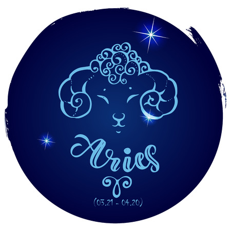 Round zodiac sign Ariesのイラスト素材