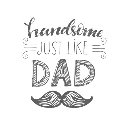 Isolated Happy fathers day quotes on the white backgroundのイラスト素材
