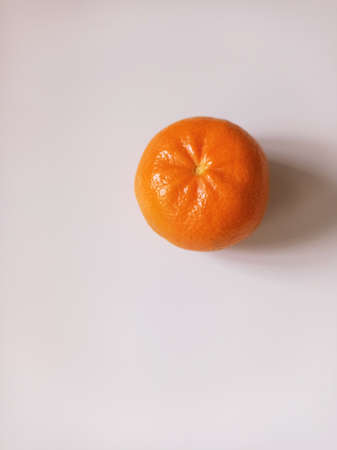 Mandarin on a white background, top view.の写真素材