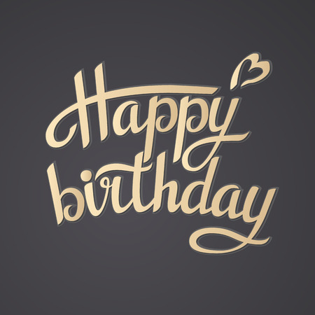 Lettering happy birthday on white background.Illustration vectorのイラスト素材