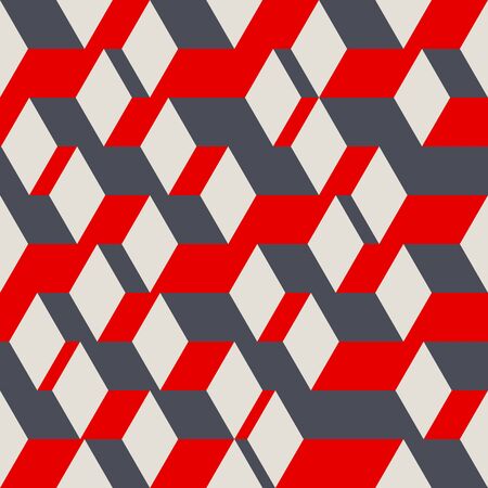 Abstract geometric seamless pattern. Vector illustration in 3D isometric styleのイラスト素材