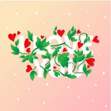 I love you. Valentines day greeting card. Vector illustration.のイラスト素材