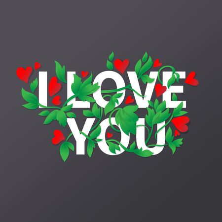 I love you. Valentines day greeting card. Vector illustration.のイラスト素材