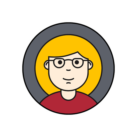 Thin line icon of people stylish avatars for profile page, social network, social media. Vector illustrationのイラスト素材