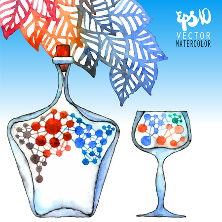 Watercolor holiday card in vector formatのイラスト素材