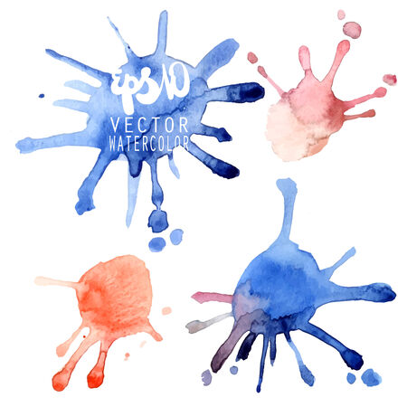 Watercolor blotches in vector format. Sample set.のイラスト素材