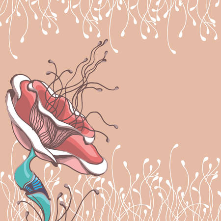 Floral cardのイラスト素材