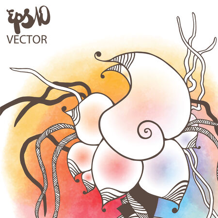 Abstract illustration of fantastic flowers in vector format - decorative card or invitation blankのイラスト素材