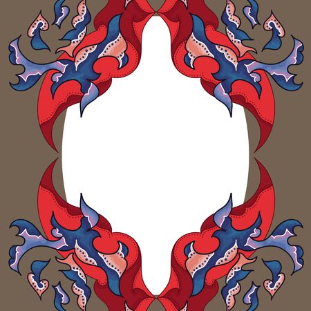 Asian ornament. Hand drawn ornamental composition in vector formatのイラスト素材