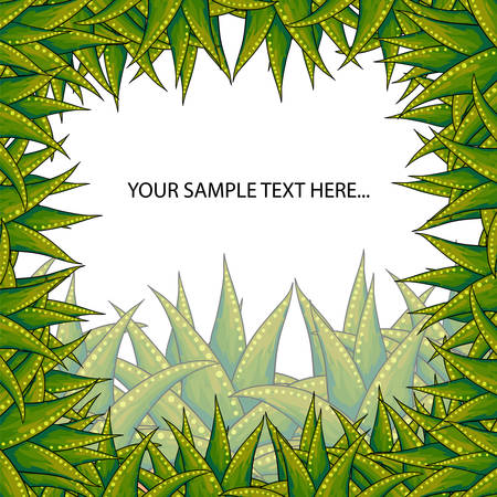Vector background - green grass frameのイラスト素材