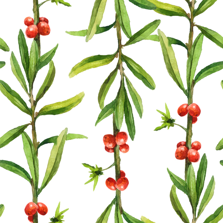 Hand painted wildflowers. Watercolor in vector format. Seamless pattern.のイラスト素材