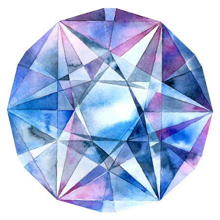 Diamond. Abstract geometric pattern. Watercolor.の写真素材