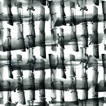 Watercolor and ink illustration in style sumi-e, u-sin. Oriental traditional painting.  Seamless pattern.の写真素材