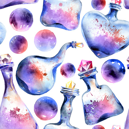 Alchemical magic bottle patternの写真素材