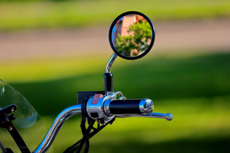 Mirror on a handlebarの写真素材