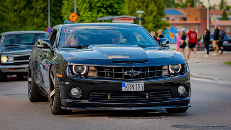 Front view of old american muscle car Chevrolet Camaroのeditorial素材