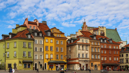 Warsaw / Poland - February 27, 2019: Castle Square and historic buildings in Old Townのeditorial素材