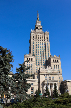 Warsaw / Poland - April 03 2019. Palace of Culture and Science in the city centerのeditorial素材