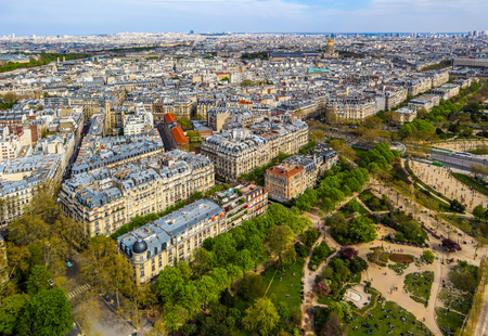 Aerial view of Paris city from Eiffel Tower. France. April 2019の写真素材