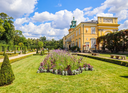 Warsaw / Poland - August 04 2019: Royal Wilanow Palace and garden in Warsaw. Residence of King John III Sobieskiのeditorial素材