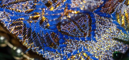 Blue and golden abstract blur defocused background.