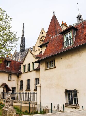 Square Saint-Laurent Church in Paris France in spring 2019
