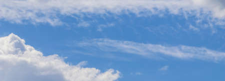 Background of blue sky with white clouds. High quality photoの写真素材