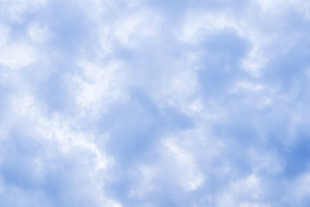 Background of blue sky with white clouds. natural backdropの写真素材
