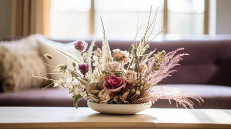 Beautiful bouquet of flowers in a vase. Floral arrangementの素材