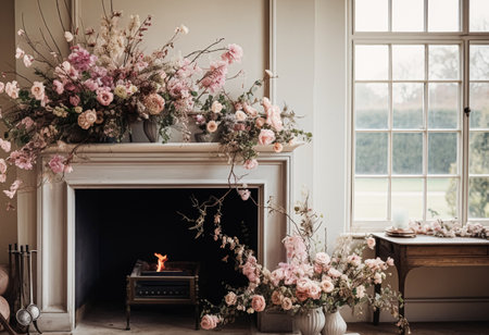 Beautiful bouquet of flowers in a vase. Floral arrangementの素材