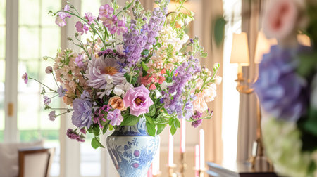 Beautiful bouquet of flowers in a vase. Floral arrangementの素材