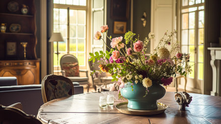 Beautiful bouquet of flowers in a vase. Floral arrangementの素材
