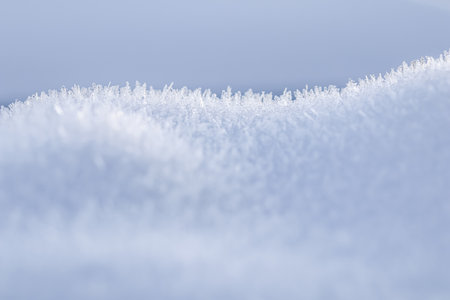 Fresh white snow background. Natural winter backdrop. Texture in blue tonesの写真素材