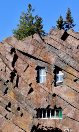 Unique building integrated into natureの写真素材