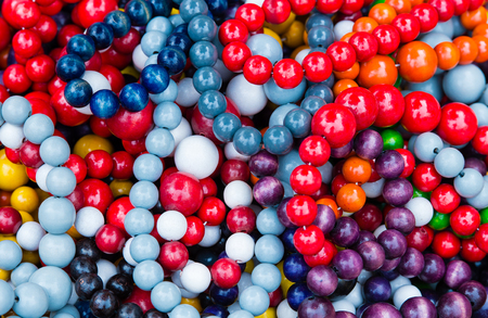 The variety of wooden colorful beads.の写真素材