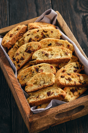 Homemade almond cranberry biscotti.の写真素材