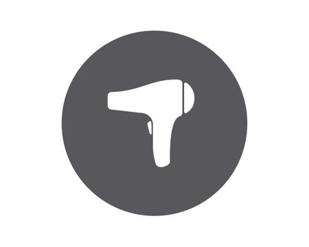 Hair dryer Line Icon vector fashion hair dryer of hair dresser to blow-dry and electric hair-dryer blower illustration. Barber styling appliance.のイラスト素材