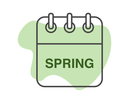 Vector of icons. Daily, monthly, yearly calendar icon. Meeting, schedule, planning, holiday, vacation. Seasons of the year spring.のイラスト素材